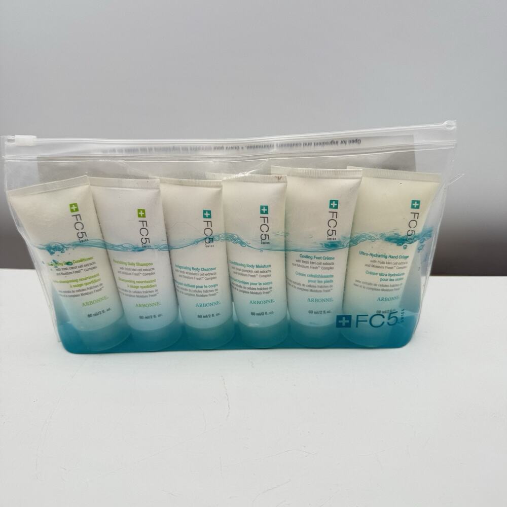 Arbonne FC5 Travel Set Hair Body Skin Essentials Switzerland SEALED Brand NEW‎